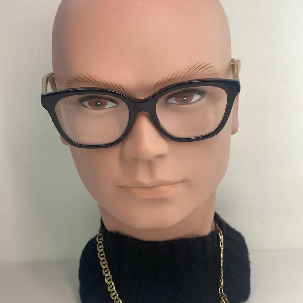 Gucci Seasonal-Icon GG0566O 001 Eyeglasses unisex Black/Crystal 52-18-140mm